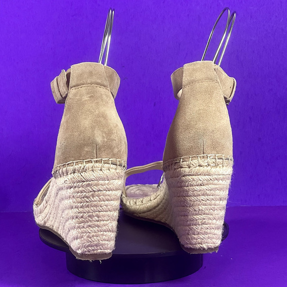 Vince Camuto‎ Womens 11 Beige Suede Meddrina Ankle Strap Espadrille Wedge Sandal - Picture 4 of 10